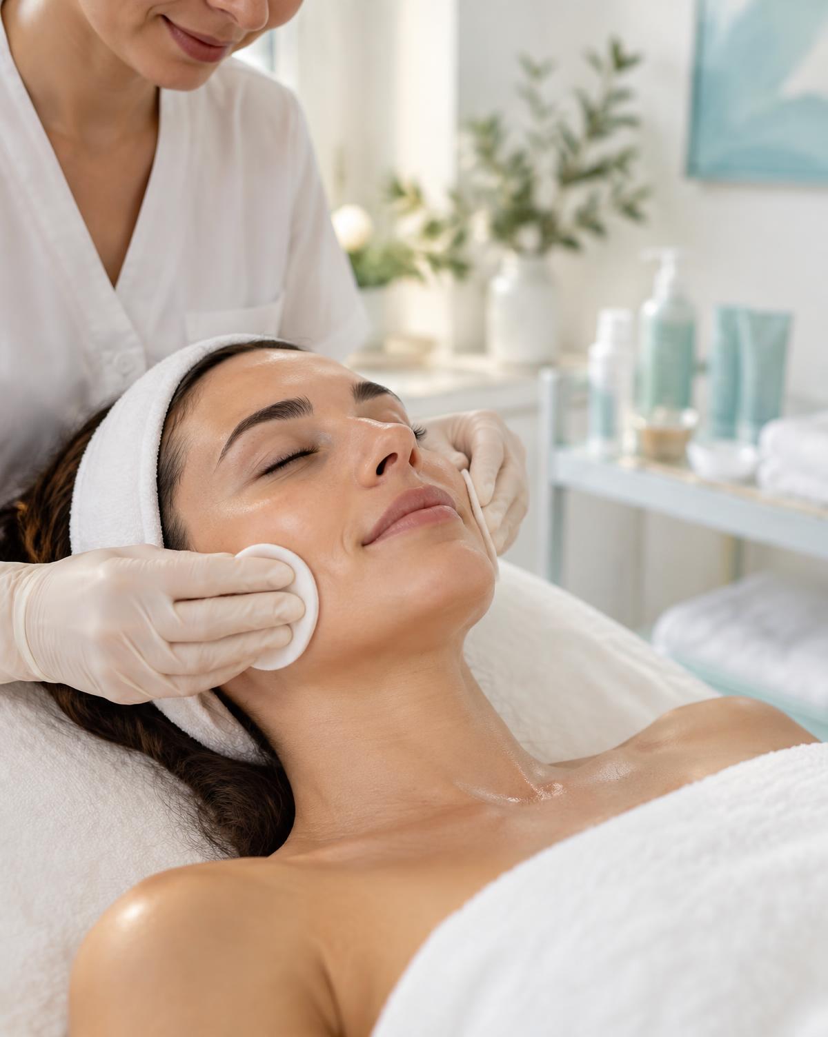 Clienta recibiendo un tratamiento facial en Valiz Beauty&Spa, Curridabat